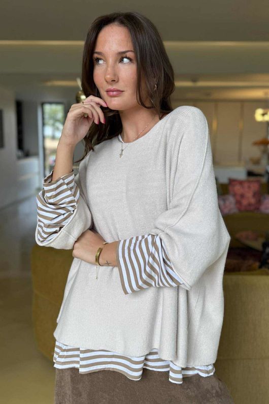 Conrad Layer Knit Stone